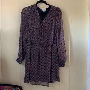 Sheer, fully lined print dress